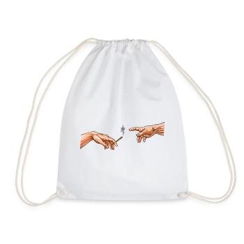 Michelangelo Pass the joint Comic 420 Weed - Drawstring Bag - white - Front