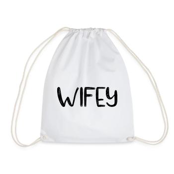 Wifey - Drawstring Bag - white - Front