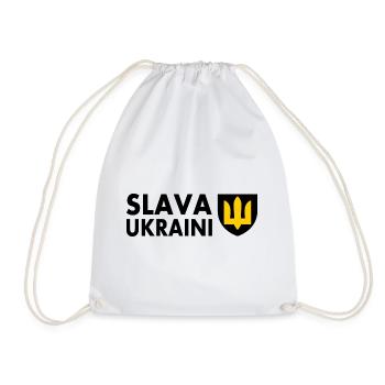 Slava ukraini - Drawstring Bag - white - Front