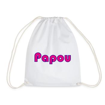 PAPOU. PAPA. FÊTE DES PÈRES. BONNE FÊTE PAPA - Sac de sport léger - blanc - Devant