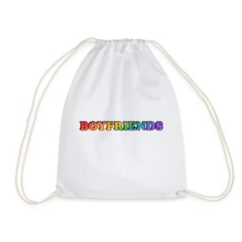 Boyfriends gay flag rainbow colors - Drawstring Bag - white - Front