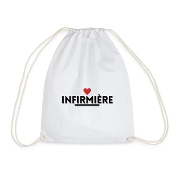 infirmière. t shirt infirmière - Sac de sport léger - blanc - Devant