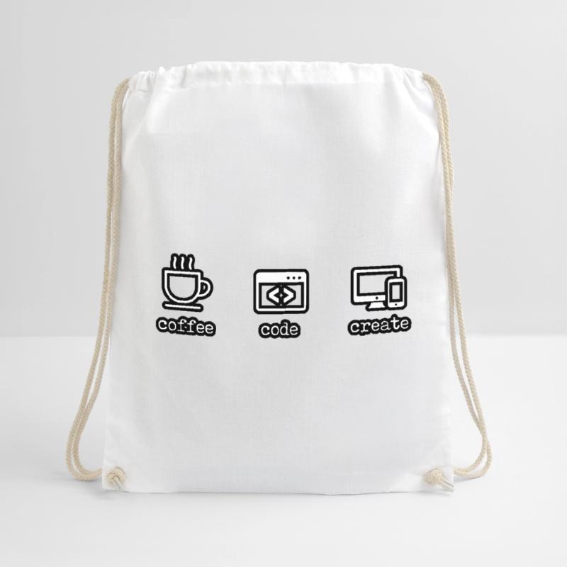 Coffee Code Create - gift idea for students Drawstring Bag