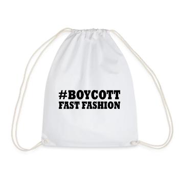 Boycott fast fashion - Drawstring Bag - white - Front
