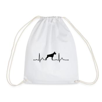 DOBERMANN - DOBERMAN heartbeat heartbeat - Drawstring Bag - white - Front