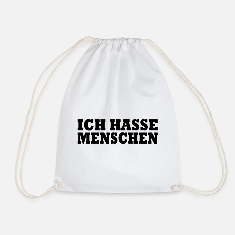 Ich hasse menschen - Turnbeutel - Weiß