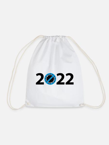 2022 Anti Corona Virus - Drawstring Bag - white