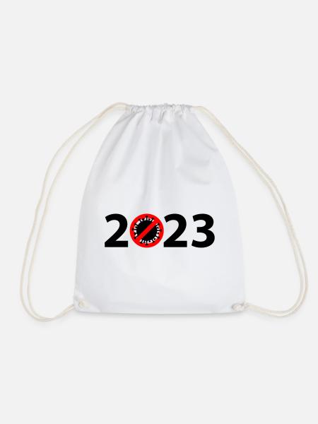 2023 Anti Corona Virus - Drawstring Bag - white