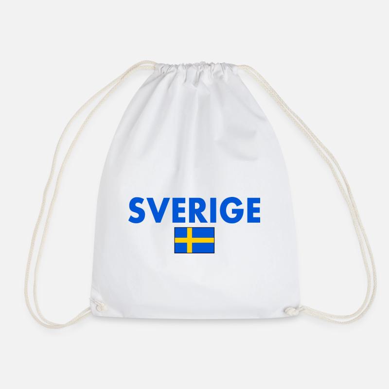 sverige - Drawstring Bag - white