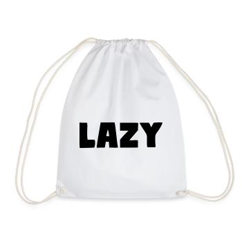 Lazy - Drawstring Bag - white - Front