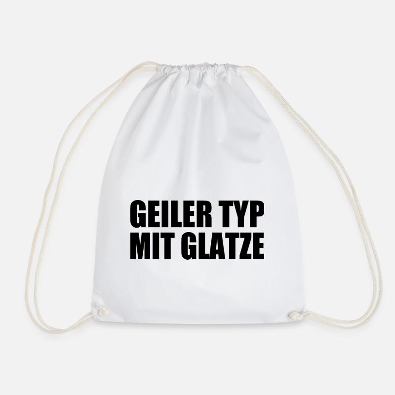 geiler typ mit glatze - Turnbeutel - Weiß