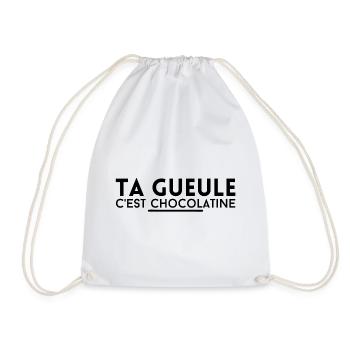 ta gueule c'est chocolatine. t-shirt chocolatine - Sac de sport léger - blanc - Devant