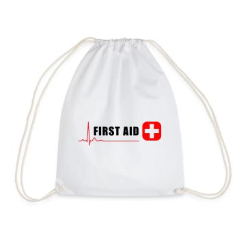 FIRST AID - Drawstring Bag - white - Front