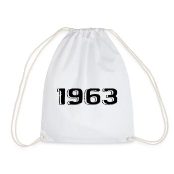 Jahrgang 1963 geboren Geburtstag Retro 1963 - Turnbeutel - Weiß - Vorne