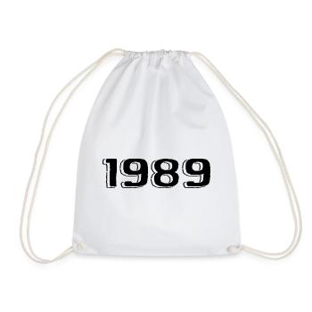 Vintage 1989 Born Birthday Retro 1989 - Drawstring Bag - white - Front
