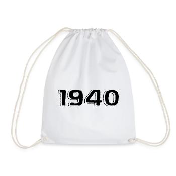 Vintage, années 1940, Naissance, Anniversaire, Rétro, Années 1940 - Sac de sport léger - blanc - Devant