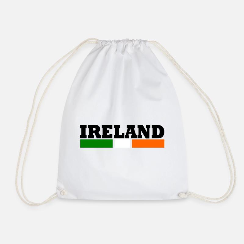 Cool Ireland flag - Drawstring Bag - white