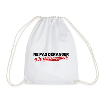 Ne pas déranger je télétravaille - Sac de sport léger - blanc - Devant
