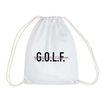 G.O.L.F. - God offers love & forgiveness. - Drawstring Bag - white - Front
