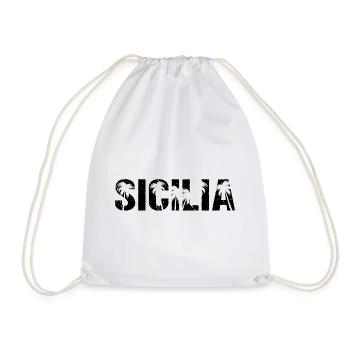 Sicilia Palmen Insel Sizilien - Turnbeutel - Weiß - Vorne