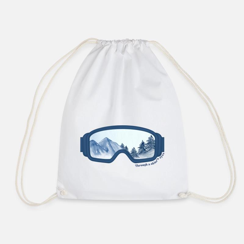 Through a skier's eyes - alpine skiing - Drawstring Bag - white