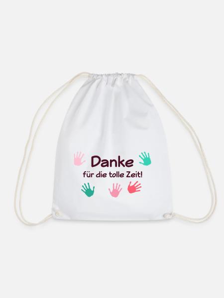 Danke für die tolle Zeit – Kita Abschied Geschenk - Turnbeutel - Weiß