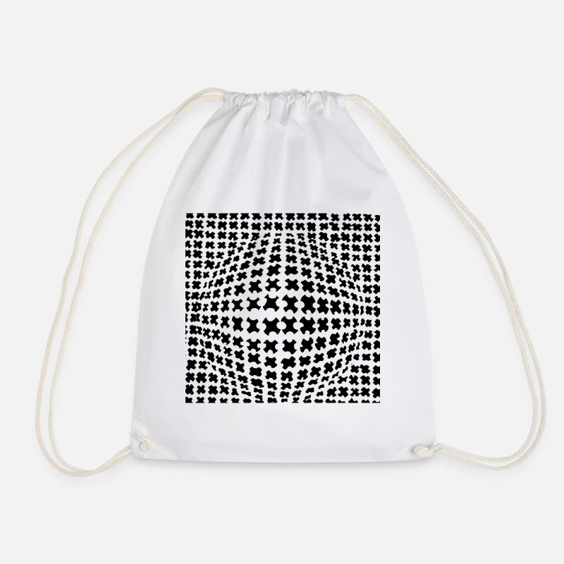 Optical Taeuschung Ball 3D Effect - Drawstring Bag - white