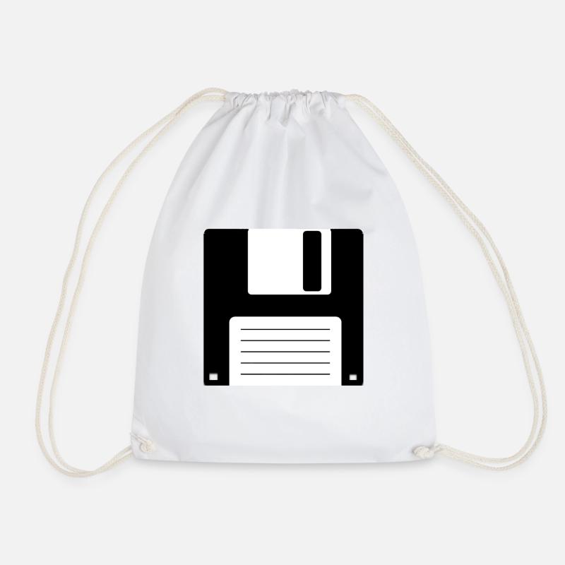Floppy Diskette Old School Retro Computer Design - Turnbeutel - Weiß