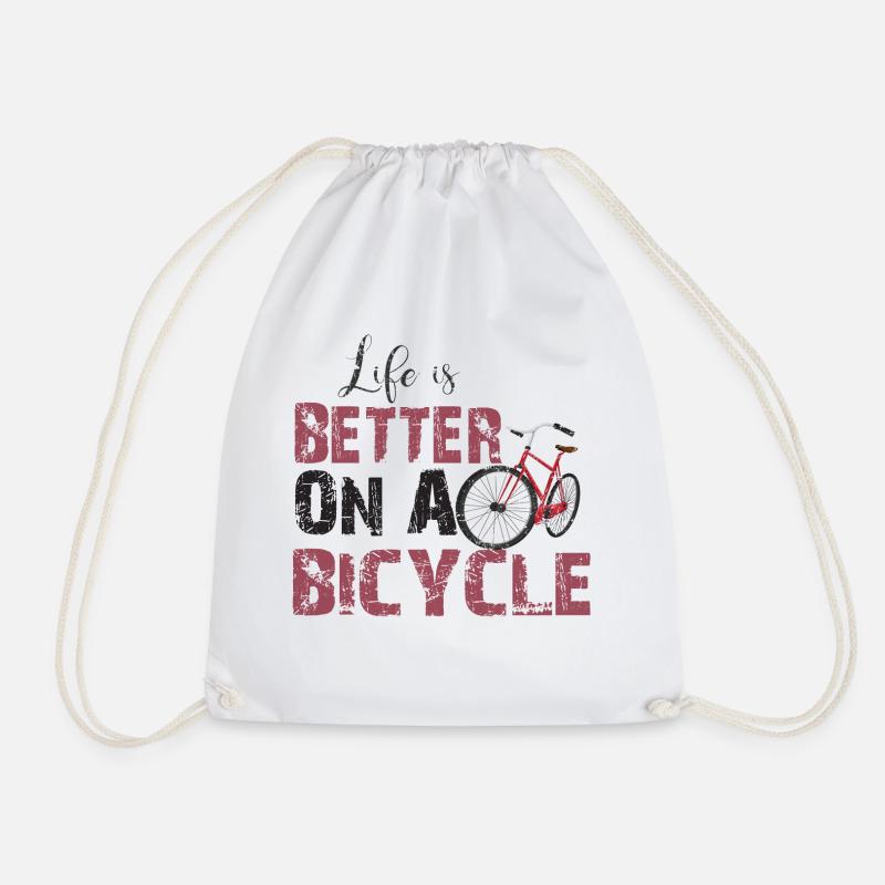 LIFE IS BETTER ON A BICYCLE ! - Turnbeutel - Weiß