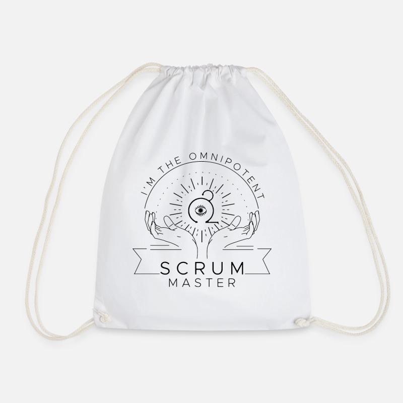 IT Shirt Scrum Master God - Drawstring Bag - white