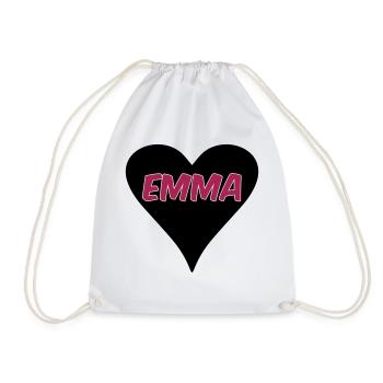 Amour Emma coeur cadeau - Sac de sport léger - blanc - Devant