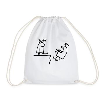 47 years: Farewell age 46 years, Happy 47th birthday - Drawstring Bag - white - Front