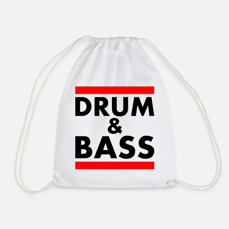 Drum and bass - Drawstring Bag - white