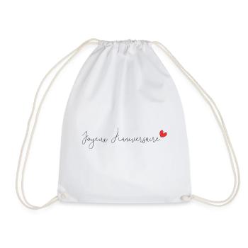 HAPPY BIRTHDAY. HAPPY BIRTHDAY. ANNIVERSARY. - Drawstring Bag - white - Front
