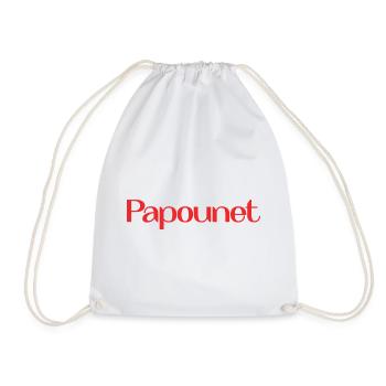 PAPOUNET. DAD. FATHER's DAY. HAPPY BIRTHDAY DAD - Drawstring Bag - white - Front