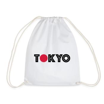 Chemise Tokyo avec un point rouge - Sac de sport léger - blanc - Devant