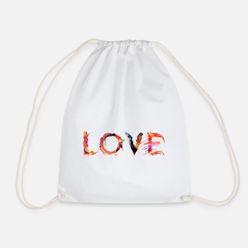 Love - Drawstring Bag - white