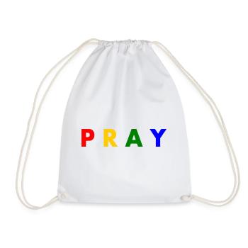 Pray - Drawstring Bag - white - Front