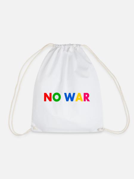 No war - Drawstring Bag - white