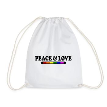 Peace and love - Drawstring Bag - white - Front
