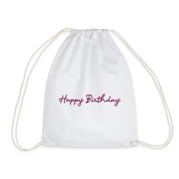 ALLES GUTE ZUM GEBURTSTAG. ALLES GUTE ZUM GEBURTSTAG. JAHRESTAG. - Turnbeutel - Weiß - Vorne
