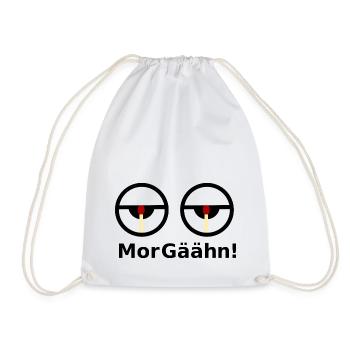 MorGäähn! T-Shirt für Morgenmuffel - Turnbeutel - Weiß - Vorne
