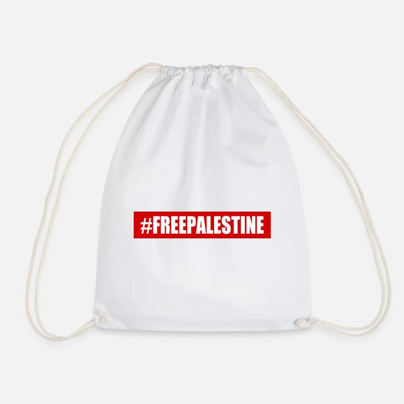 Free palestine - Drawstring Bag - white