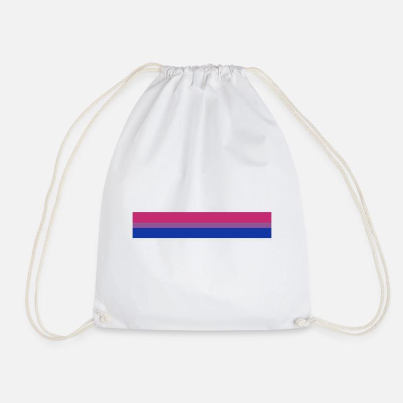 Bisexual Pride Flag - Drawstring Bag - white