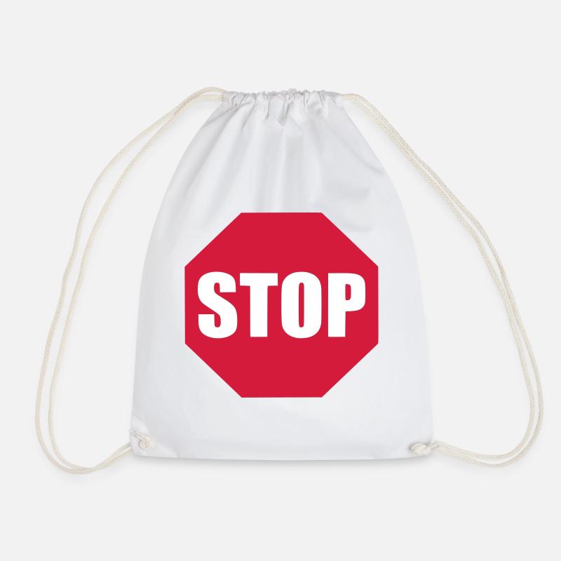 panneau d'arrêt - Sac de sport léger - blanc