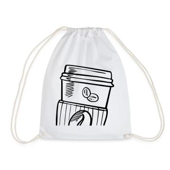 Coffee Mug Coffee To Go - Drawstring Bag - white - Front