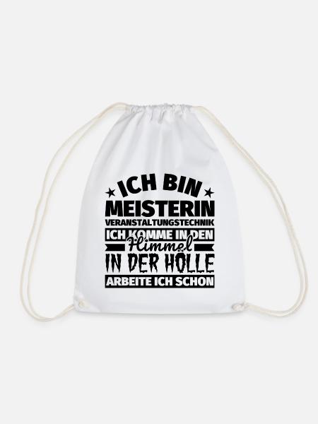 Meisterin Veranstaltungstechnik Geschenk lustig Hi - Turnbeutel - Weiß
