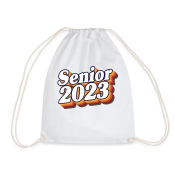 Cadeau de fête de remise des diplômes rétro de la classe senior de 2023 - Sac de sport léger - blanc - Devant