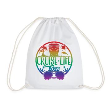 Cruise Life 2023 Cruising Summer Holiday Vacation - Drawstring Bag - white - Front