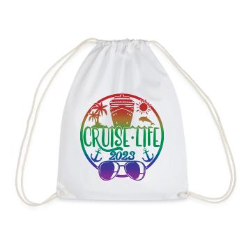 Cruise Life 2023 Cruising Summer Holiday Vacation - Drawstring Bag - white - Front